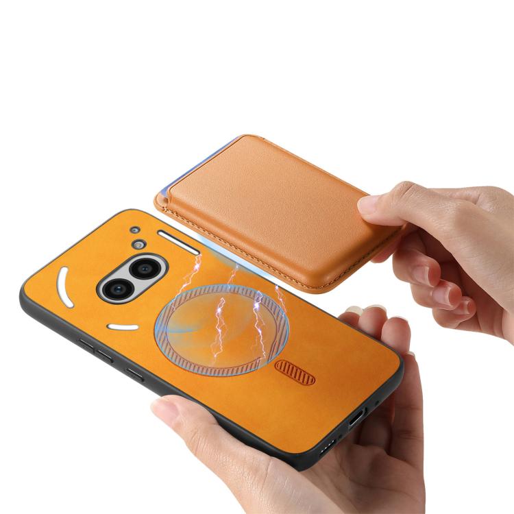 For Nothing Phone 2a Retro Magsafe Card Bag PU Back Cover Phone Case