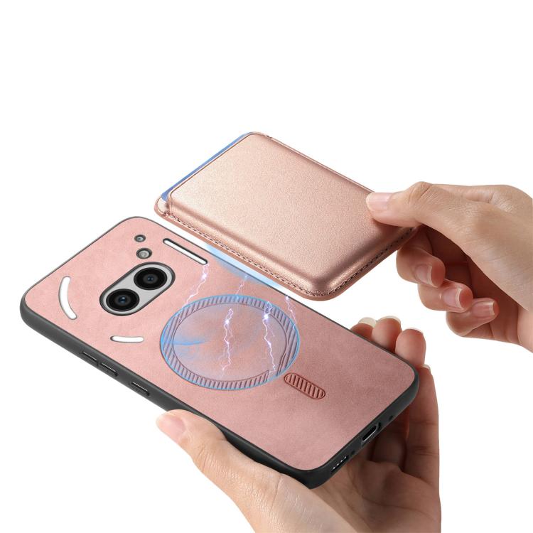 For Nothing Phone 2a Retro Magsafe Card Bag PU Back Cover Phone Case