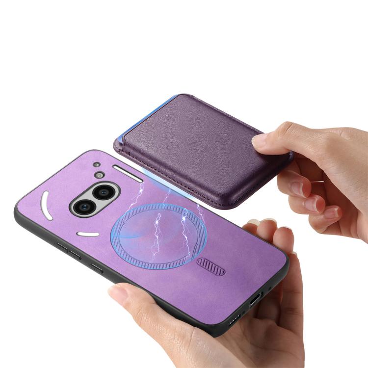 For Nothing Phone 2a Retro Magsafe Card Bag PU Back Cover Phone Case