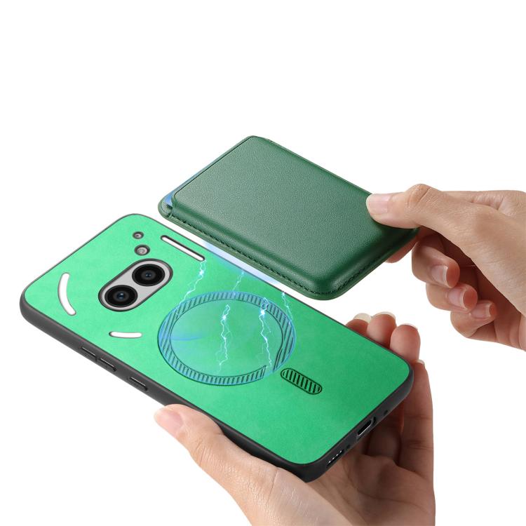 For Nothing Phone 2a Retro Magsafe Card Bag PU Back Cover Phone Case