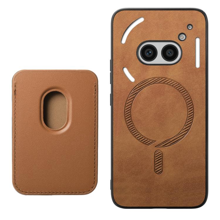For Nothing Phone 2a Retro Magsafe Card Bag PU Back Cover Phone Case