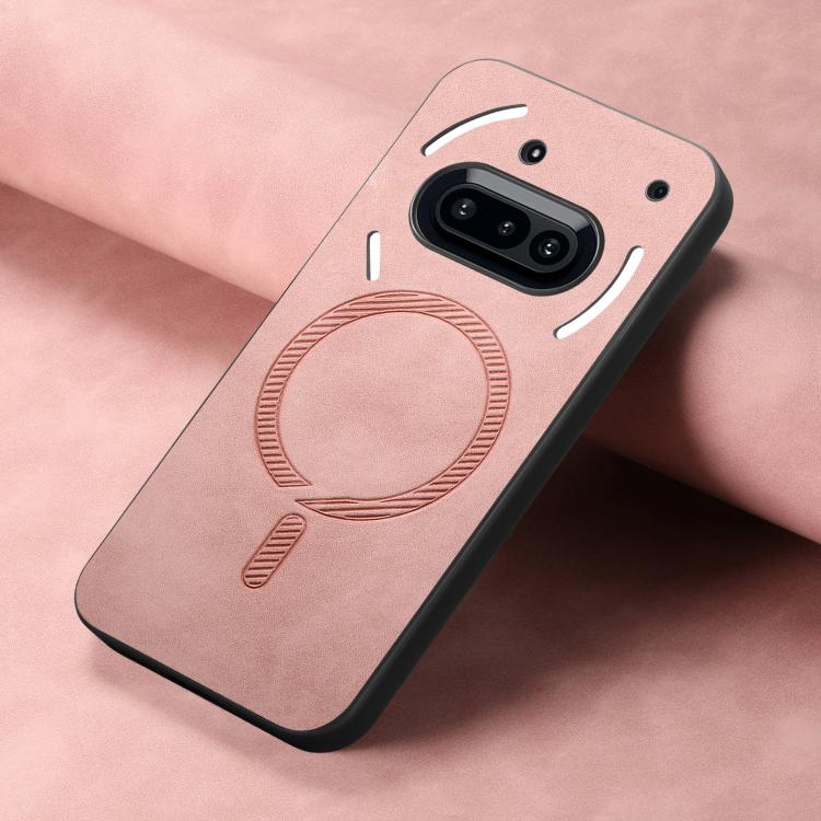 For Nothing Phone 3a Retro Magsafe Magnetic PU Back Cover Phone Case