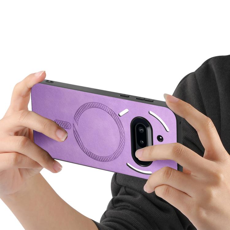 For Nothing Phone 3a Retro Magsafe Magnetic PU Back Cover Phone Case