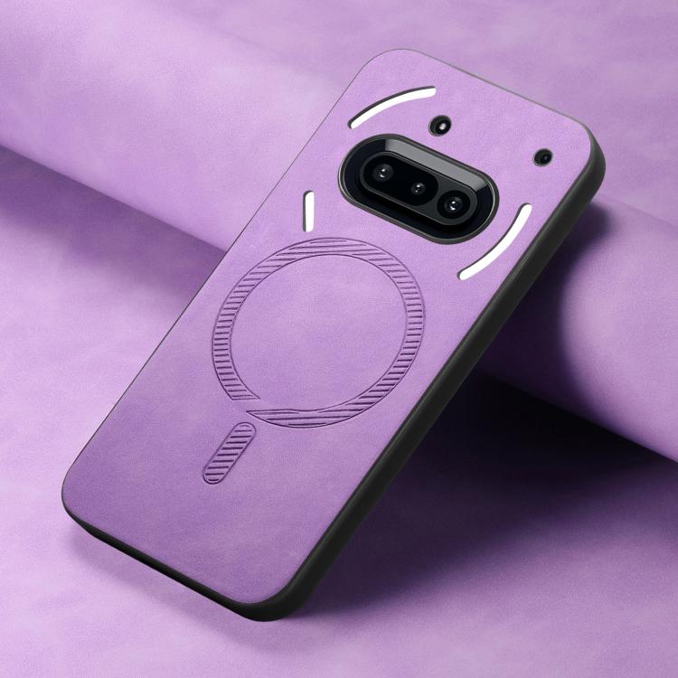 For Nothing Phone 3a Retro Magsafe Magnetic PU Back Cover Phone Case