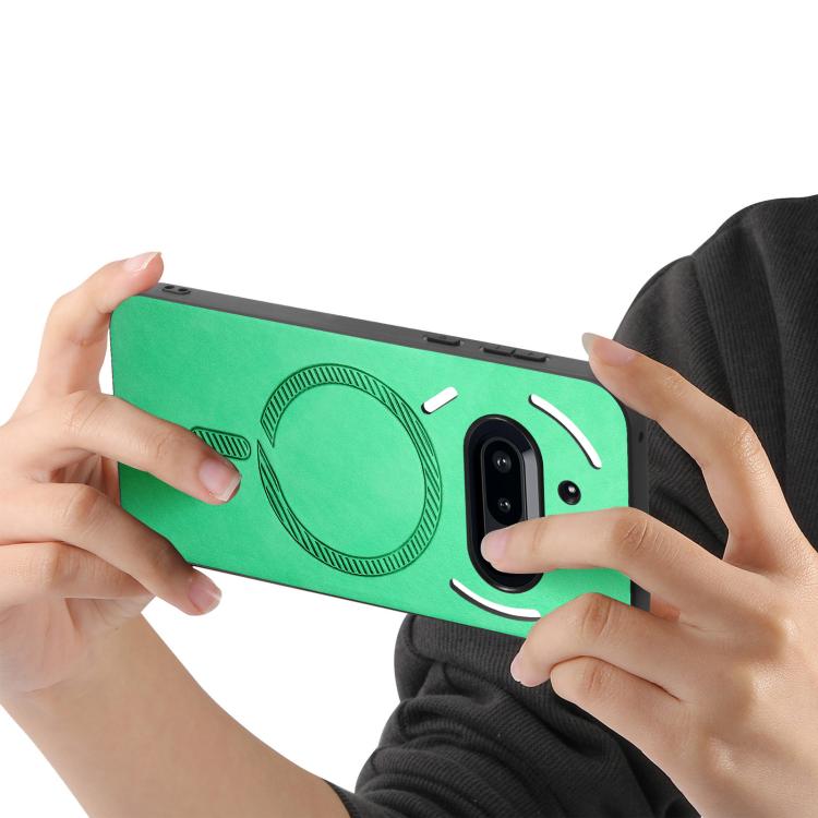 For Nothing Phone 3a Retro Magsafe Magnetic PU Back Cover Phone Case