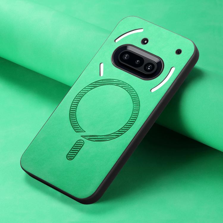 For Nothing Phone 3a Retro Magsafe Magnetic PU Back Cover Phone Case