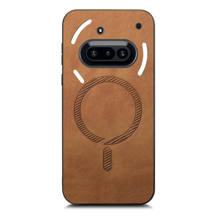 For Nothing Phone 3a Retro Magsafe Magnetic PU Back Cover Phone Case