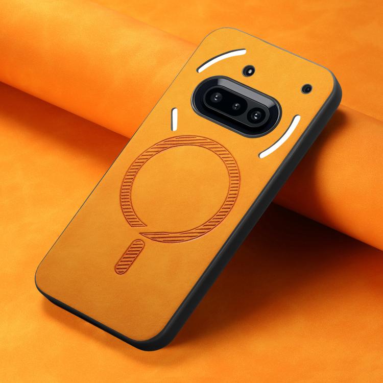 For Nothing Phone 3a Retro Magsafe Magnetic PU Back Cover Phone Case