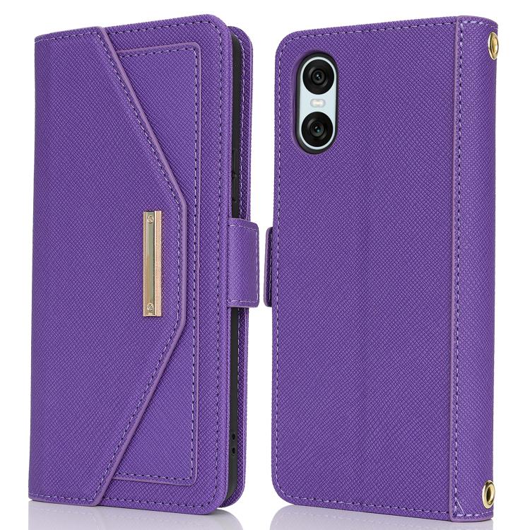 For Sony Xperia 1 III Cross Texture Crossbody Lanyard Leather Phone Case