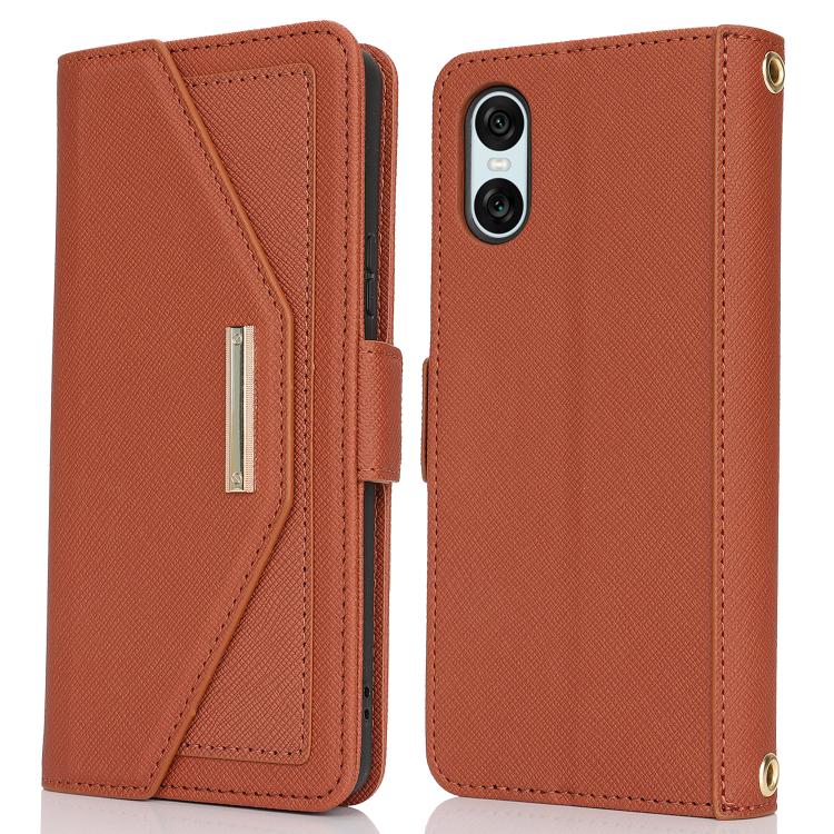 For Sony Xperia 1 IV Cross Texture Crossbody Lanyard Leather Phone Case