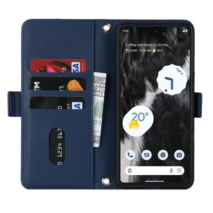 For Google Pixel 7 Cross Texture Crossbody Lanyard Leather Phone Case