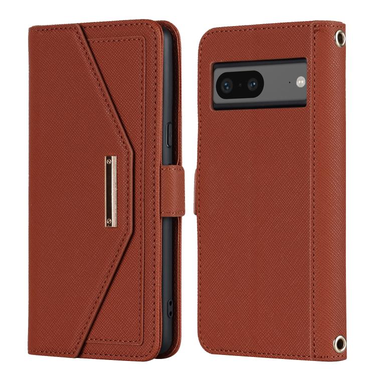 For Google Pixel 8 Cross Texture Crossbody Lanyard Leather Phone Case