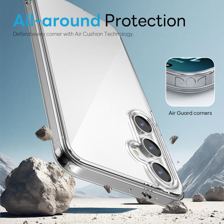 For Samsung Galaxy S24 5G NORTHJO 3 in 1 Clear Phone Case with Screen Protector Lens Film