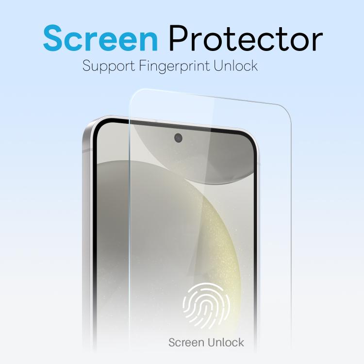 For Samsung Galaxy S24 5G NORTHJO 3 in 1 Clear Phone Case with Screen Protector Lens Film