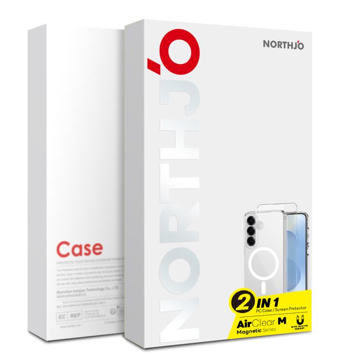 For Samsung Galaxy S25 5G NORTHJO 2 in 1 PC MagSafe Magnetic Phone Case with Screen Film - Clear