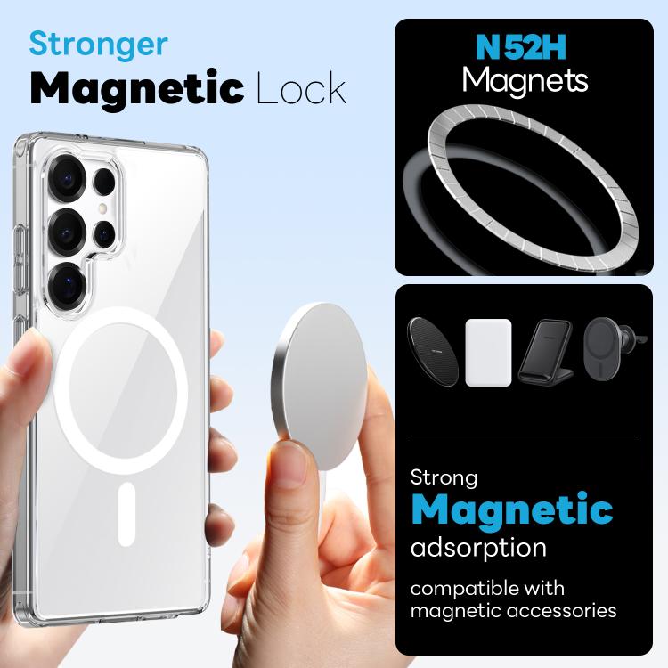 For Samsung Galaxy S25 Ultra 5G NORTHJO 2 in 1 PC MagSafe Magnetic Phone Case with Screen Film - Clear