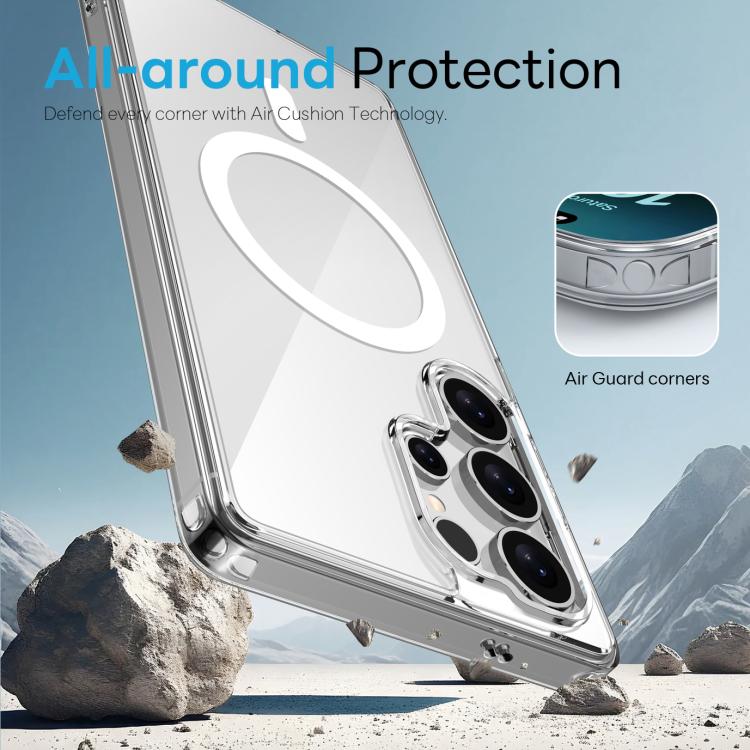 For Samsung Galaxy S24 Ultra 5G NORTHJO 2 in 1 PC MagSafe Magnetic Phone Case with Screen Film - Clear