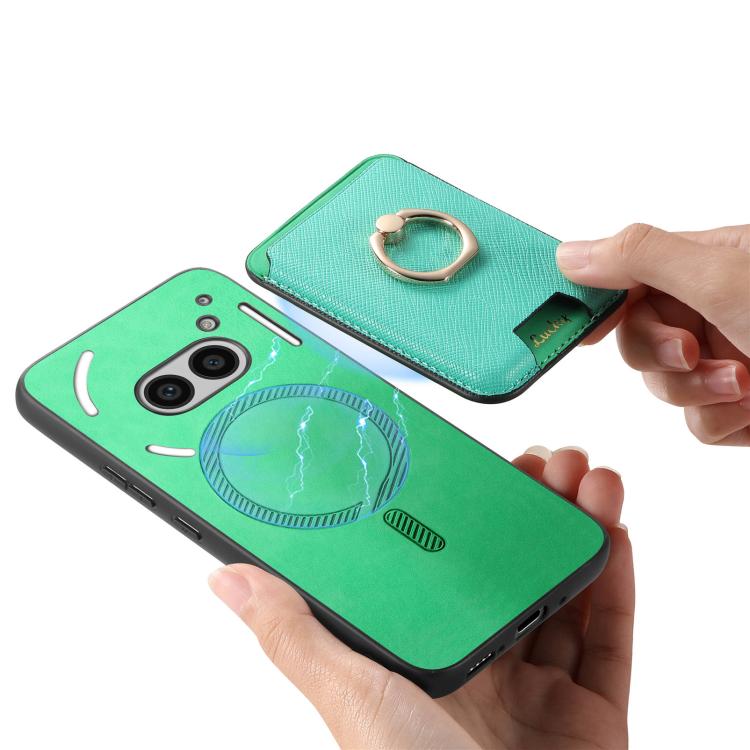 For Nothing Phone 2a Retro Cross Leather Ring Vertical Insert Card Bag MagSafe Phone Case