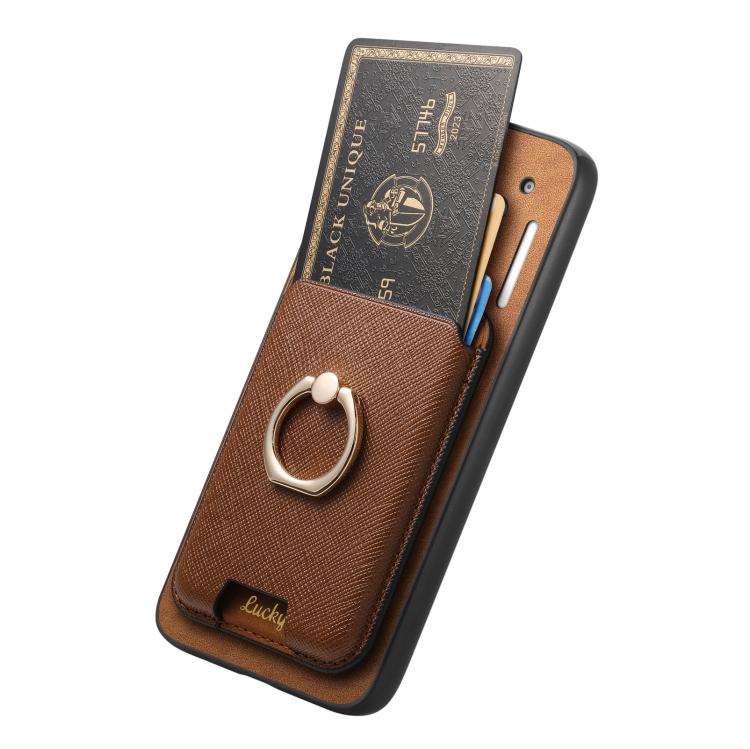 For Nothing Phone 2a Retro Cross Leather Ring Vertical Insert Card Bag MagSafe Phone Case
