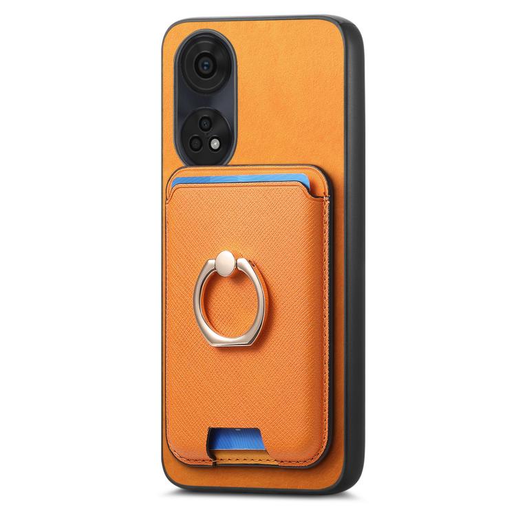 For OPPO A3 Pro Retro Cross Leather Ring Vertical Insert Card Bag MagSafe Phone Case