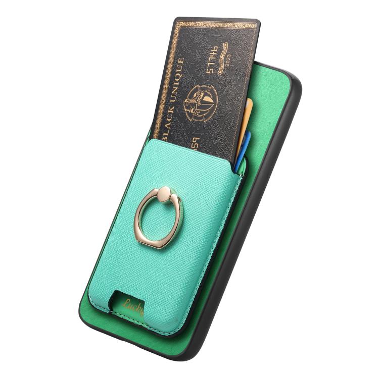 For OPPO A58 4G Retro Cross Leather Ring Vertical Insert Card Bag MagSafe Phone Case