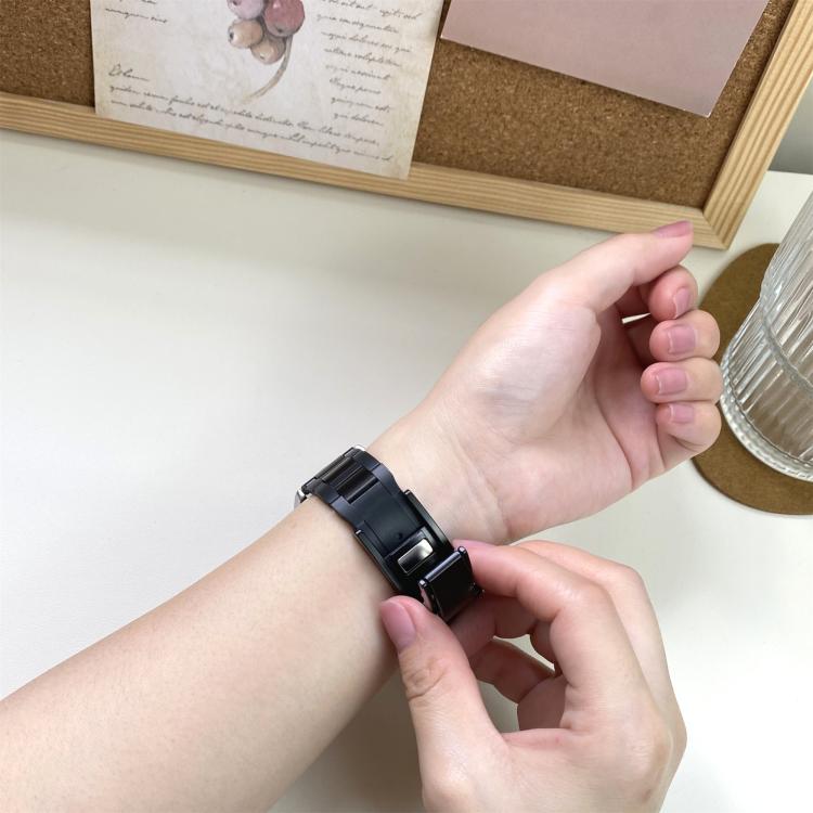 22mm Folding Magnetic Buckle Stainless Steel Rubber Watch Band