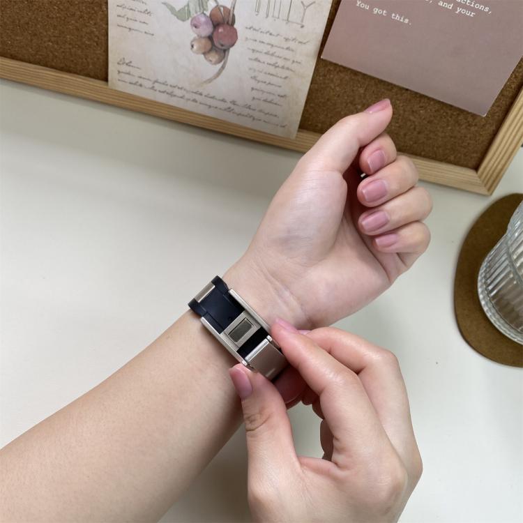 22mm Folding Magnetic Buckle Stainless Steel Rubber Watch Band