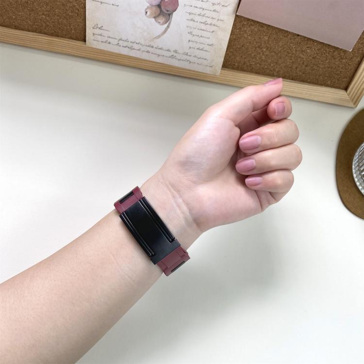 22mm Folding Magnetic Buckle Stainless Steel Rubber Watch Band