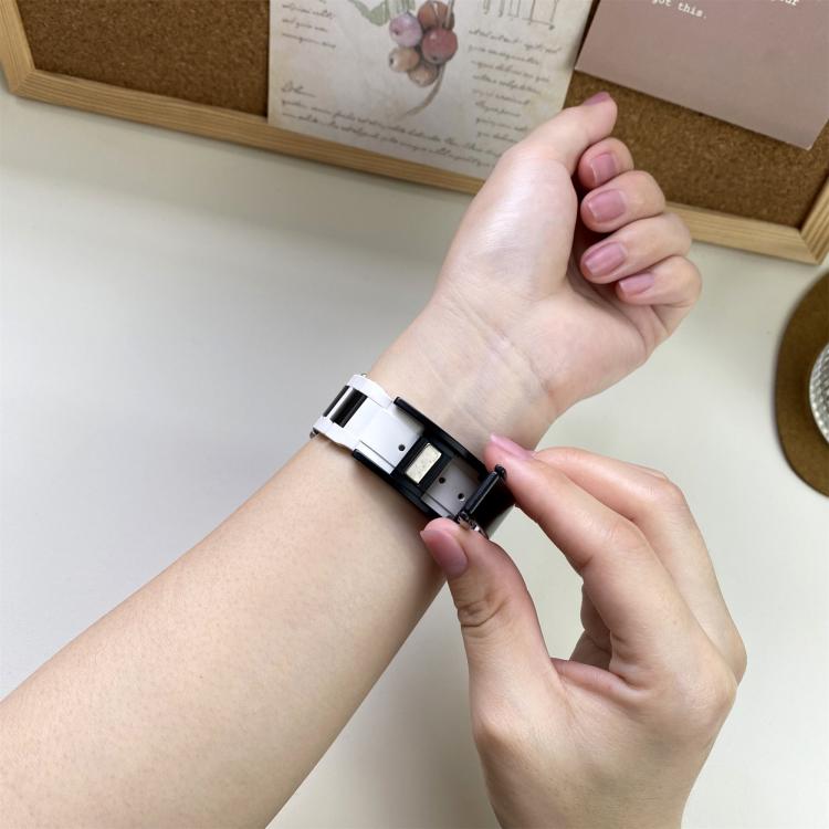 22mm Folding Magnetic Buckle Stainless Steel Rubber Watch Band