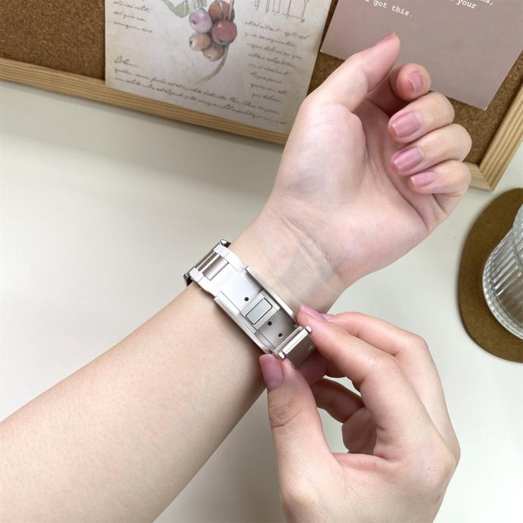 22mm Folding Magnetic Buckle Stainless Steel Rubber Watch Band