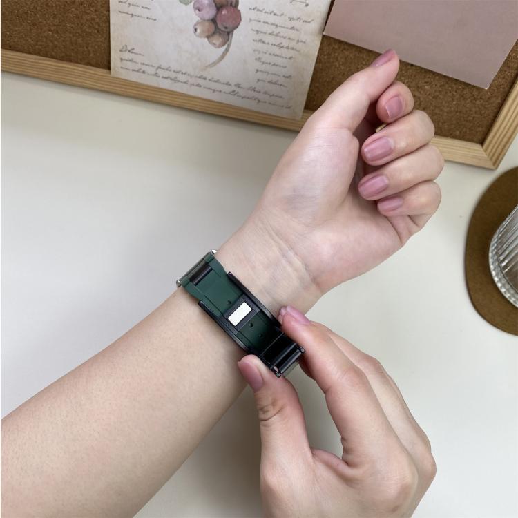 22mm Folding Magnetic Buckle Stainless Steel Rubber Watch Band