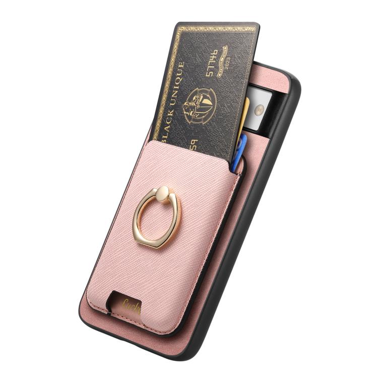 For Google Pixel 8a Retro Cross Leather Ring Vertical Insert Card Bag MagSafe Phone Case