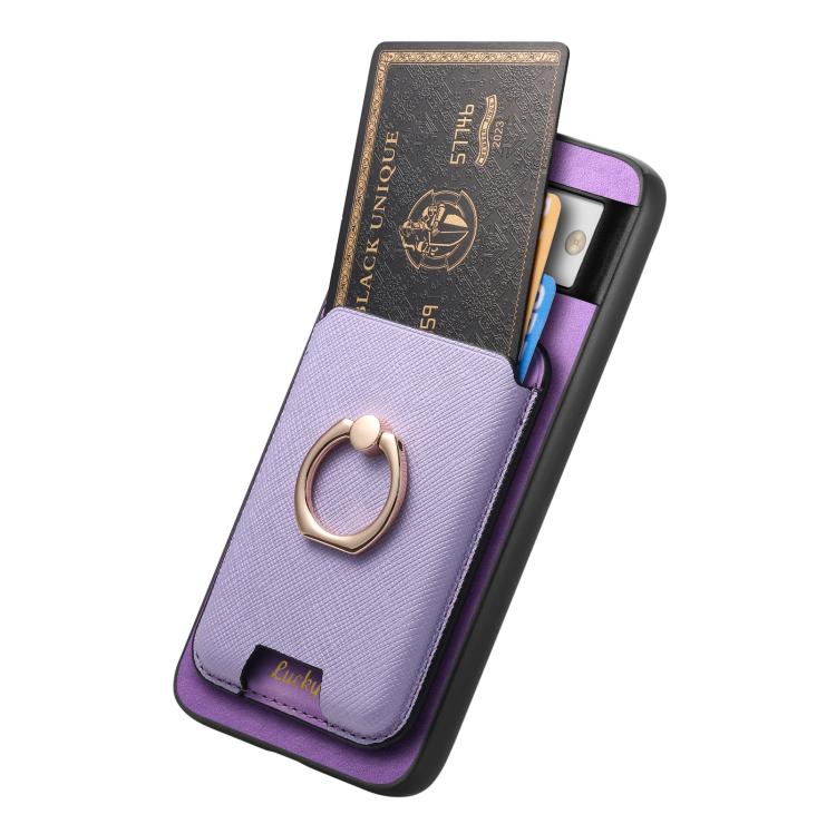 For Google Pixel 8a Retro Cross Leather Ring Vertical Insert Card Bag MagSafe Phone Case