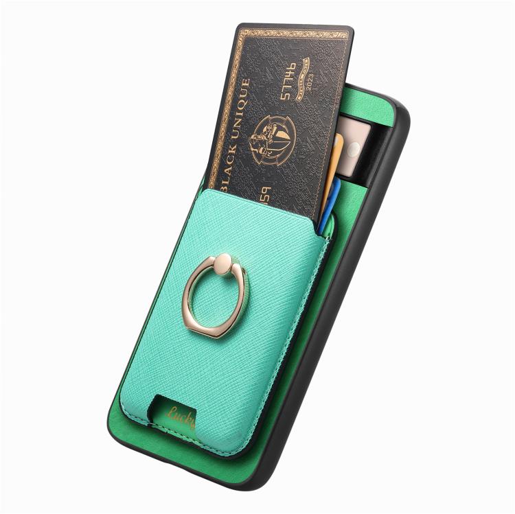 For Google Pixel 8 Retro Cross Leather Ring Vertical Insert Card Bag MagSafe Phone Case