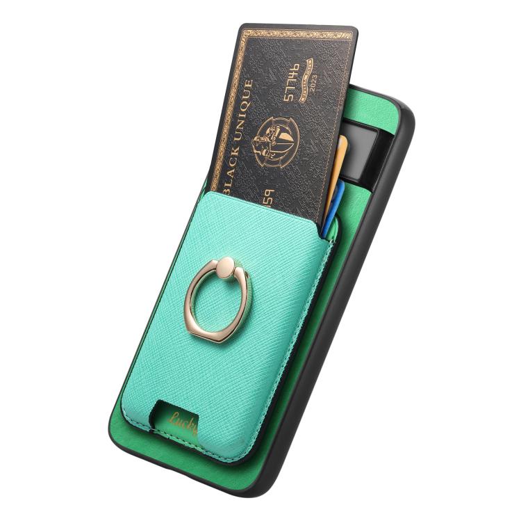 For Google Pixel 7a Retro Cross Leather Ring Vertical Insert Card Bag MagSafe Phone Case