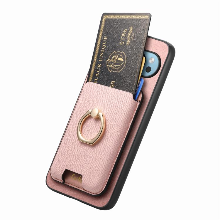 For Google Pixel 9 / 9 Pro Retro Cross Leather Ring Vertical Insert Card Bag MagSafe Phone Case