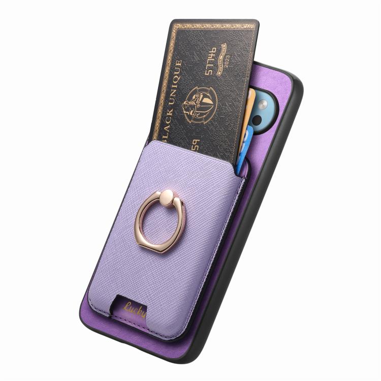 For Google Pixel 9 / 9 Pro Retro Cross Leather Ring Vertical Insert Card Bag MagSafe Phone Case