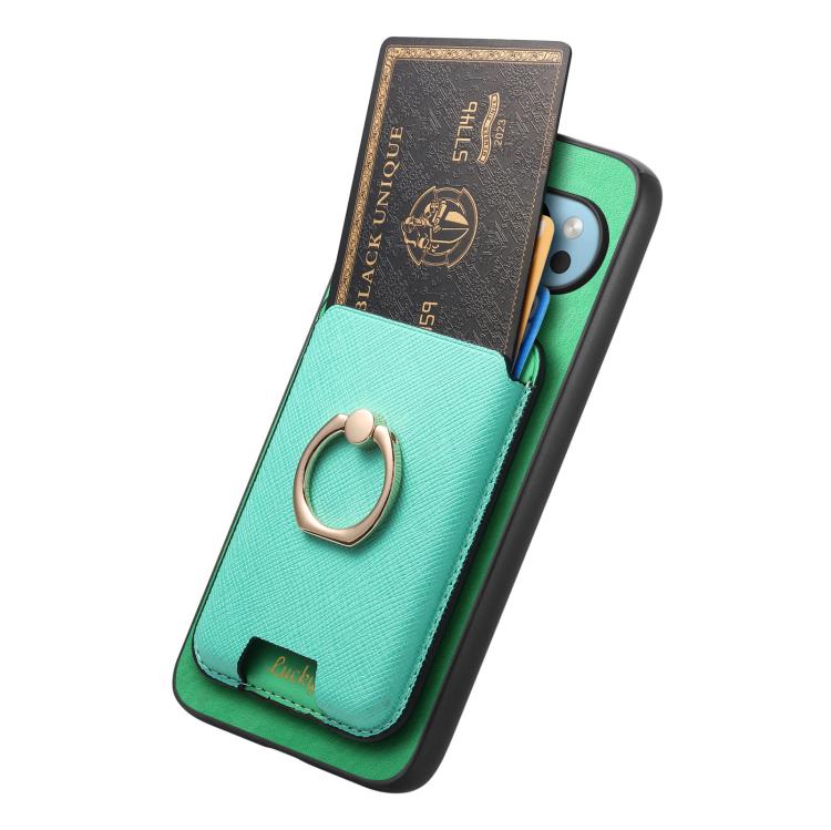 For Google Pixel 10 / 10 Pro Retro Cross Leather Ring Vertical Insert Card Bag MagSafe Phone Case