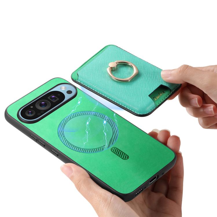For Google Pixel 10 Pro XL Retro Cross Leather Ring Vertical Insert Card Bag MagSafe Phone Case