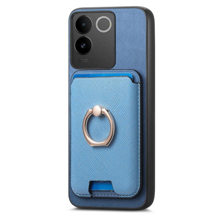 For vivo iQOO Neo9 /9 Pro 5G Retro Cross Leather Ring Vertical Insert Card Bag MagSafe Phone Case