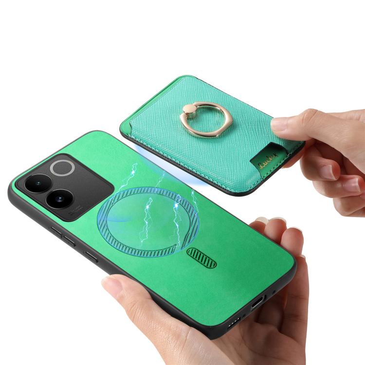 For vivo S20 Pro Retro Cross Leather Ring Vertical Insert Card Bag MagSafe Phone Case