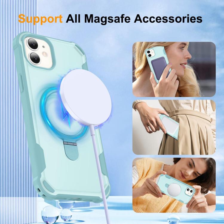 For iPhone 11 Yingcai Gears MagSafe Holder Shockproof Phone Case
