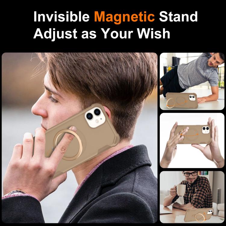 For iPhone 12 Yingcai Gears MagSafe Holder Shockproof Phone Case