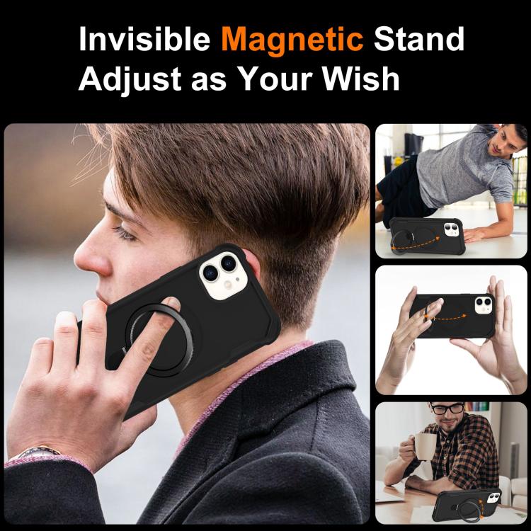 For iPhone 12 Yingcai Gears MagSafe Holder Shockproof Phone Case