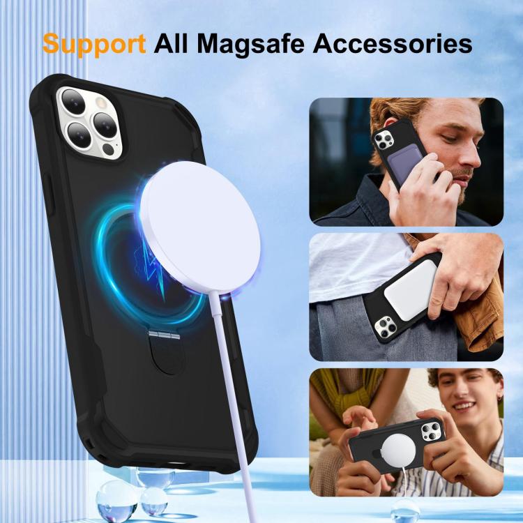 For iPhone 12 Pro Max Yingcai Gears MagSafe Holder Shockproof Phone Case