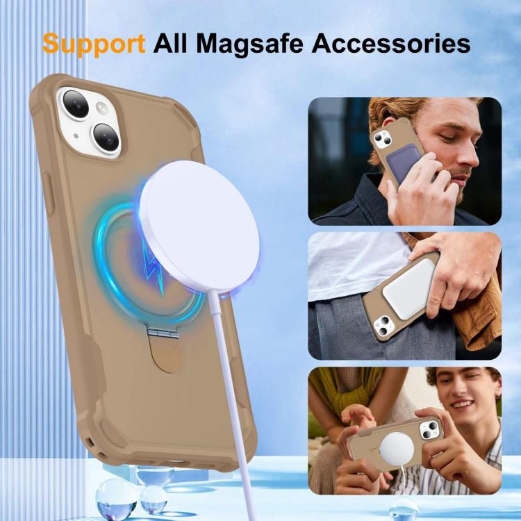 For iPhone 13 Yingcai Gears MagSafe Holder Shockproof Phone Case