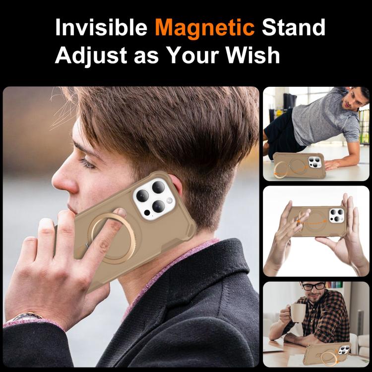 For iPhone 13 Pro Max Yingcai Gears MagSafe Holder Shockproof Phone Case