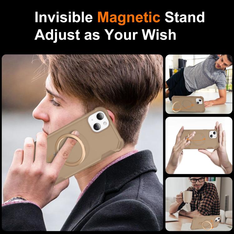For iPhone 14 Yingcai Gears MagSafe Holder Shockproof Phone Case