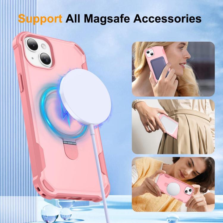 For iPhone 14 Plus Yingcai Gears MagSafe Holder Shockproof Phone Case