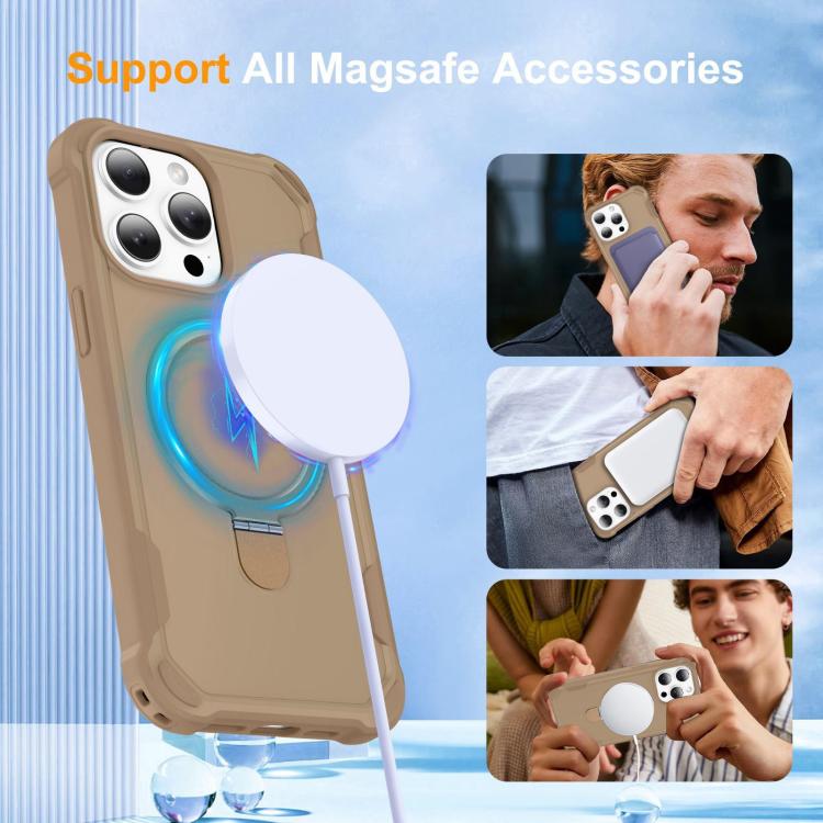 For iPhone 15 Pro Yingcai Gears MagSafe Holder Shockproof Phone Case
